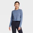 Women's Long Sleeve Cropped Top - All In Motion Navy Blue