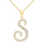 Target Diamond Accent S Initial Pendant Gold Plated (ij-i2-i3), Girl's,