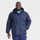Men's Big Camo Print Waterproof Rain Shell Jacket - All In Motion Navy Blue