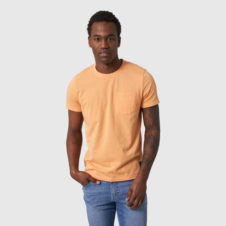 United By Blue Men's Organic Pocket T-shirt - Papaya