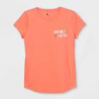 Girls' Short Sleeve 'work Together Win Together' Graphic T-shirt - All In Motion Orange