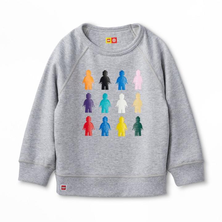 Toddler Adaptive Lego Minifigures Graphic Long Sleeve Sweatshirt - Lego Collection X Target Gray