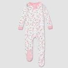 Honest Baby Girls' Tute Cute Organic Cotton Snug Fit Footed Pajama - 12m, Pink/white