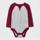Baby Boys' Raglan Thermal Long Sleeve Bodysuit - Cat & Jack Maroon Newborn, Red