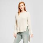 Women's Asymmetrical Back Pullover Sweater - Nitrogen White