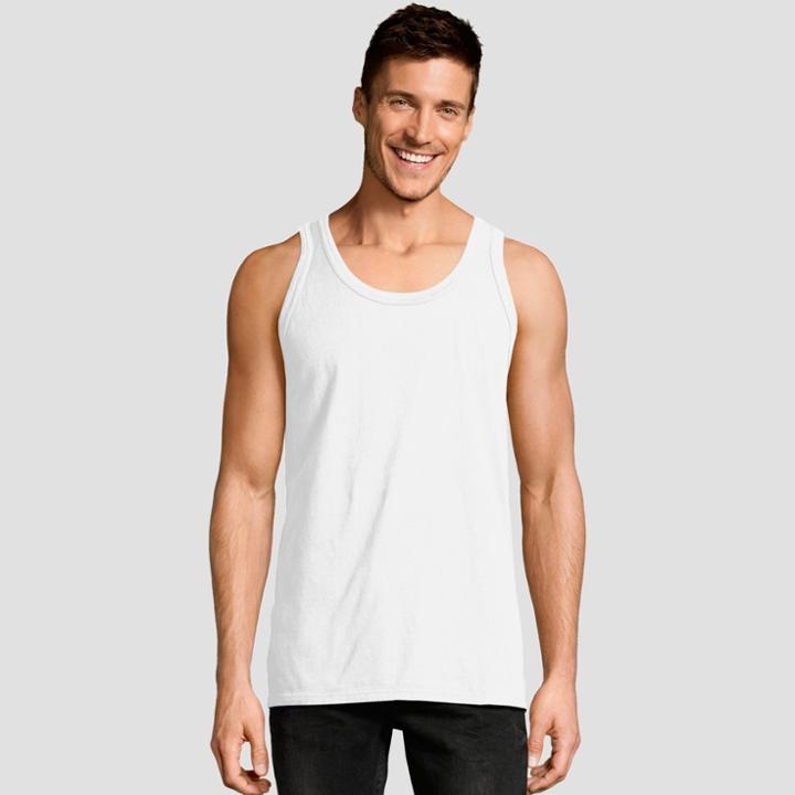 Hanes Men's 1901 Garment Dyed Tank Top - White