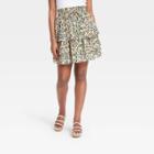 Women's Floral Print Mini Skirt - Who What Wear Green