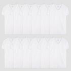 Fruit Of The Loom Men's 12pk V-neck Short Sleeve T-shirt - White