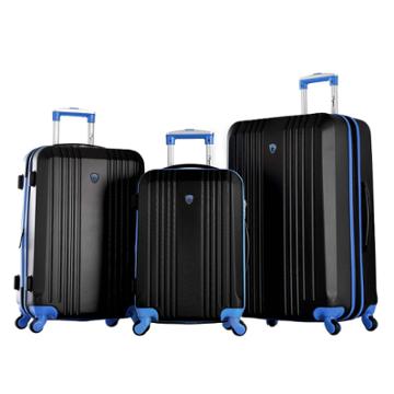 Olympia Usa Apache Ii 3pc Hardside Checked Luggage Set - Black/blue
