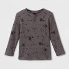 Toddler Boys' Cozy Waffle Splatter Long Sleeve Henley Shirt - Art Class Gray
