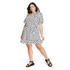 Women's Plus Size Polka Dot One Shoulder Dress - Lisa Marie Fernandez For Target White/black
