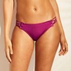 Women's Sun Coast Cheeky Grommet Bikini Bottom - Shade & Shore Berry Shine