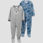 Baby Boys' 2pk Bear Footed Pajama - Just One You Made By Carter's Blue