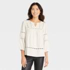 Women's Balloon 3/4 Sleeve Blouse - Knox Rose White
