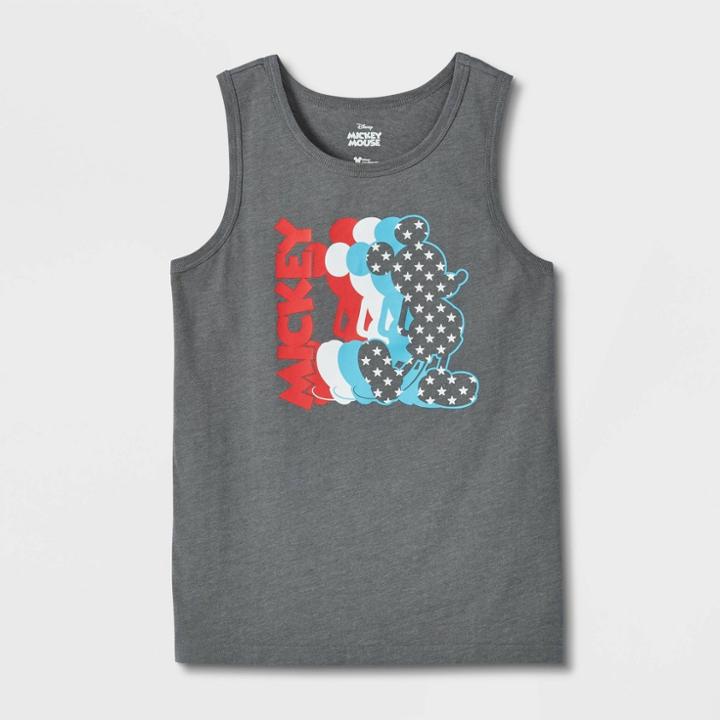 Boys' Disney Mickey Mouse Tank Top - Heathered Gray