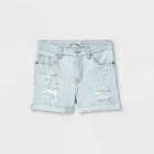 Girls' Rolled Hem Jean Shorts - Art Class