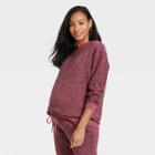 The Nines By Hatch French Terry Maternity Sweatshirt Berry Purple Leopard Print