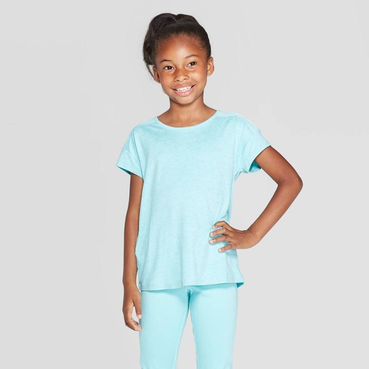 Girls' Mesh Shoulder Super Soft T-shirt - C9 Champion Teal Blue