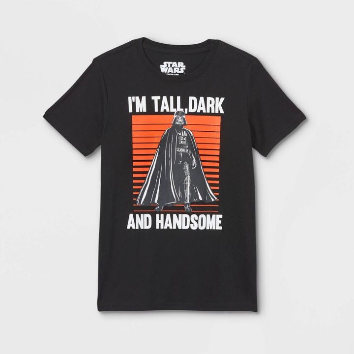 Boys' Star Wars I'm Tall, Dark And Handsome Short Sleeve Graphic T-shirt - Black