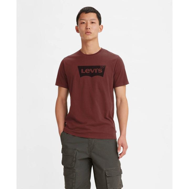 Levi's Men's Classic Fit Short Sleeve Batwing Logo T-shirt - Wine Red