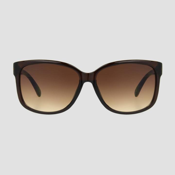 Women's Tortoise Shell Print Square Sunglasses With Gradient Lenses - Universal Thread Brown