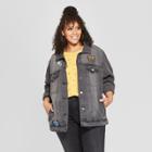 Junk Food Women's Def Leppard Chambray Patch Jean Jacket - Black