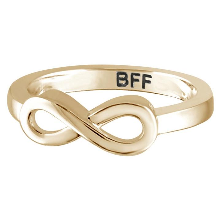 Distributed By Target Women's Sterling Silver Elegantly Engraved Infinity Ring With Bff - Yellow