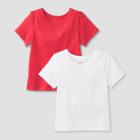 Toddler 2pk Adaptive Short Sleeve T-shirt - Cat & Jack White/red