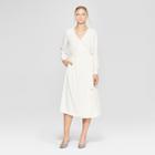 Women's Long Sleeve Wrap Midi Dress - Who What Wear Cream (ivory)