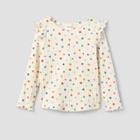 Toddler Girls' Dot Ribbed Long Sleeve Top - Cat & Jack