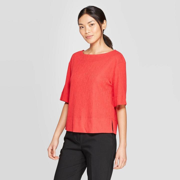 Women's 3/4 Sleeve Boat Neck T-shirt - Prologue Red
