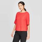 Women's 3/4 Sleeve Boat Neck T-shirt - Prologue Red
