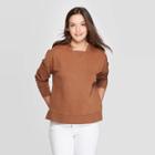 Women's Long Sleeve Fleece Hoodie Sweatshirt - Universal Thread Brown
