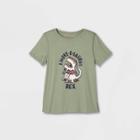 Kids' Adaptive Short Sleeve Graphic T-shirt - Cat & Jack Army Green