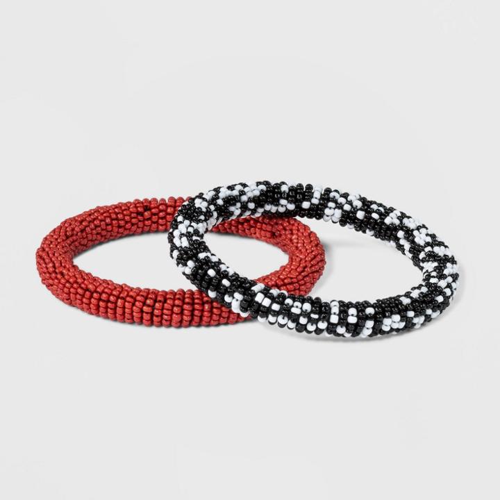 Seed Bead Bangle Bracelet Set 2ct - A New Day,