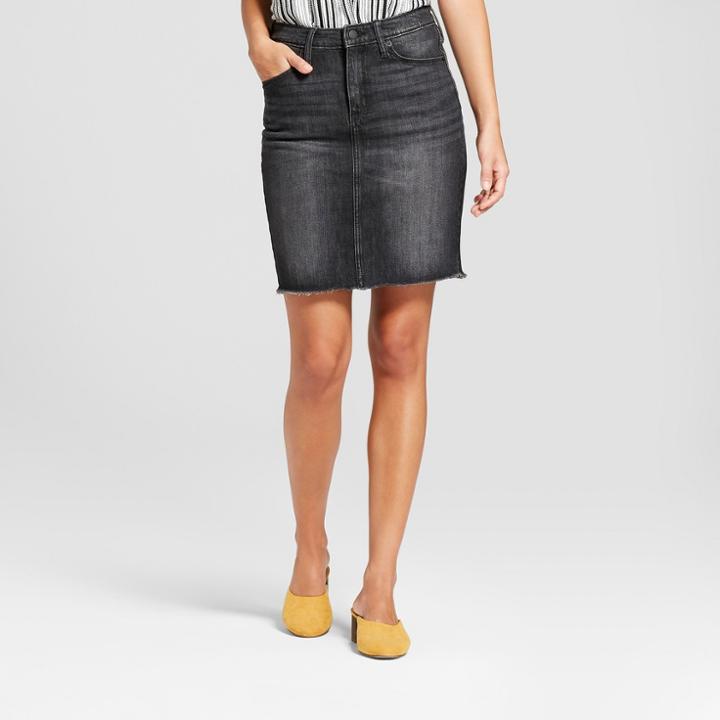 Women's Denim Mini Skirt - Universal Thread Black