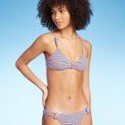 Juniors' Textured Front Knot Bikini Top - Xhilaration Red