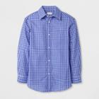 Boys' Checked Long Sleeve Button-down Shirts - Cat & Jack Purple/navy/white M, Blue Purple White