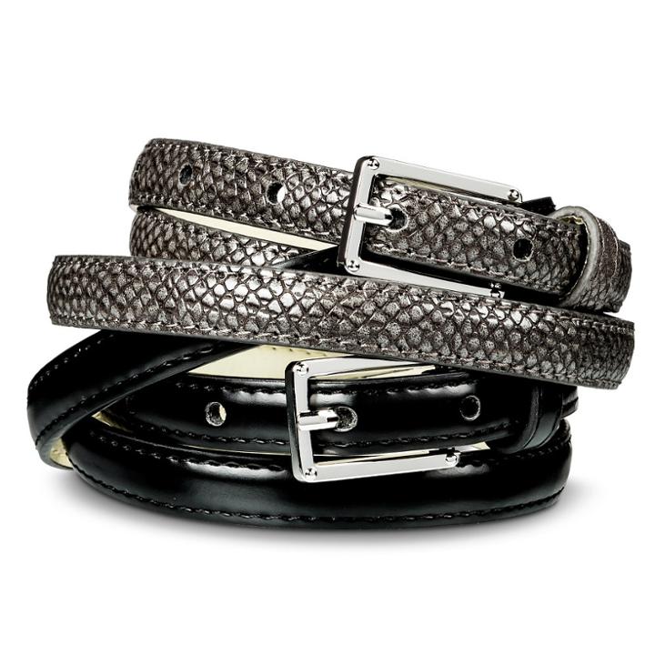 Women's Belt With Buckle Closure - A New Day Black