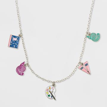 Girls' Art Supply Pendant Necklace - Cat & Jack One Size,