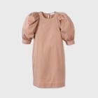 Women's Puff Elbow Sleeve Sheath Dress - Prologue Pink