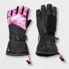 Girls' Printed Colorblock Ski Gloves - C9 Champion Black/pink 4-7, Girl's, Black Pink