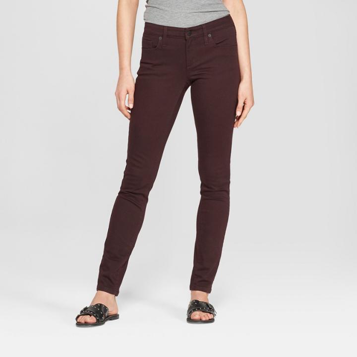 Women's Mid-rise Skinny Jeans - Universal Thread Burgundy