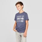 Boys' Raised By Strong Women Short Sleeve Graphic T-shirt - Cat & Jack Navy Heather