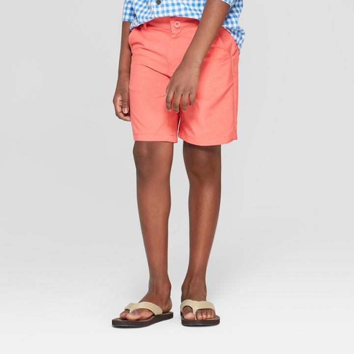 Boys' Quick Dry Chino Shorts - Cat & Jack Coral (pink)