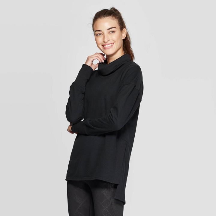 Women's Long Sleeve Authentic Fleece Sweatshirt Pullover - C9 Champion Black