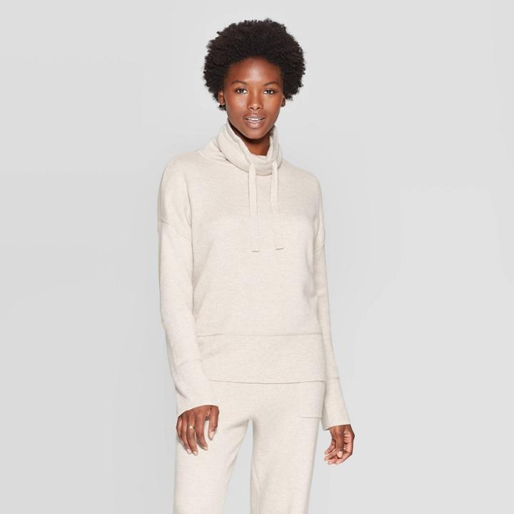 Women's V-neck Long Sleeve Sweater - Universal Thread Oatmeal