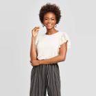 Women's Short Sleeve Scoop Neck Knit T-shirt - Xhilaration Cream Xs, Women's, Ivory