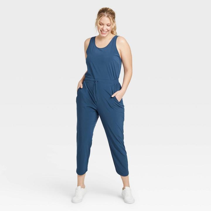 Women's Stretch Woven Jumpsuit - All In Motion Blue
