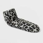 No Brand Women's Leopard Print Faux Fur Booties With Grippers - Gray